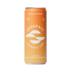 Goodrays - Blood Orange & Grapefruit, Natural 30MG CBD Seltzer - 12x250ml